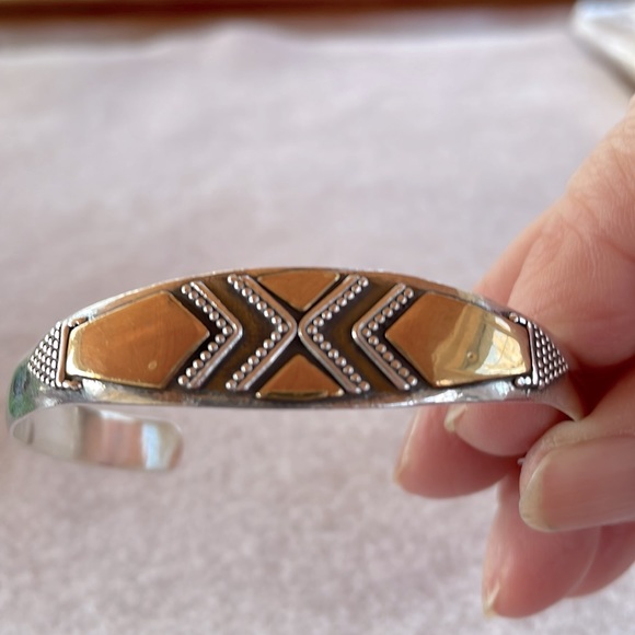 Sterling & Gold Cuff Bracelet - Picture 1 of 4